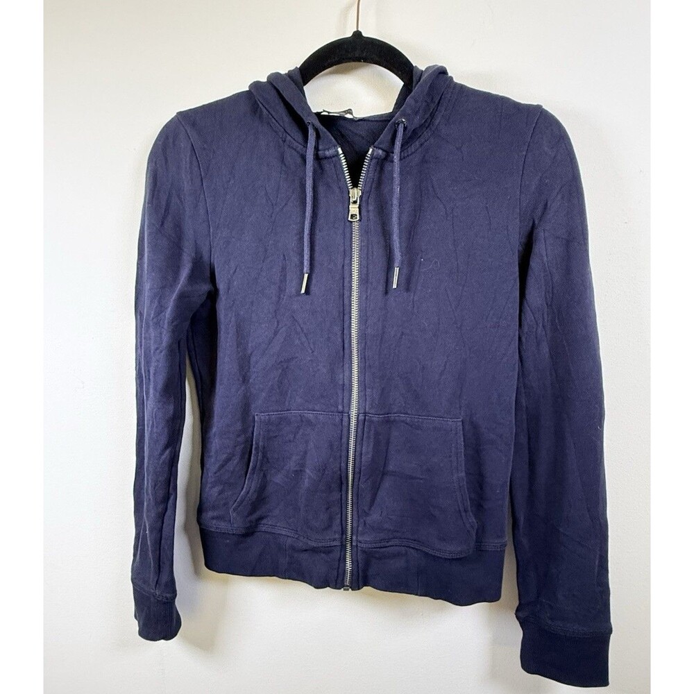 Armani Exchange A|X Navy Full Zip Logo Hoodie w/ Pockets - Womens XS
